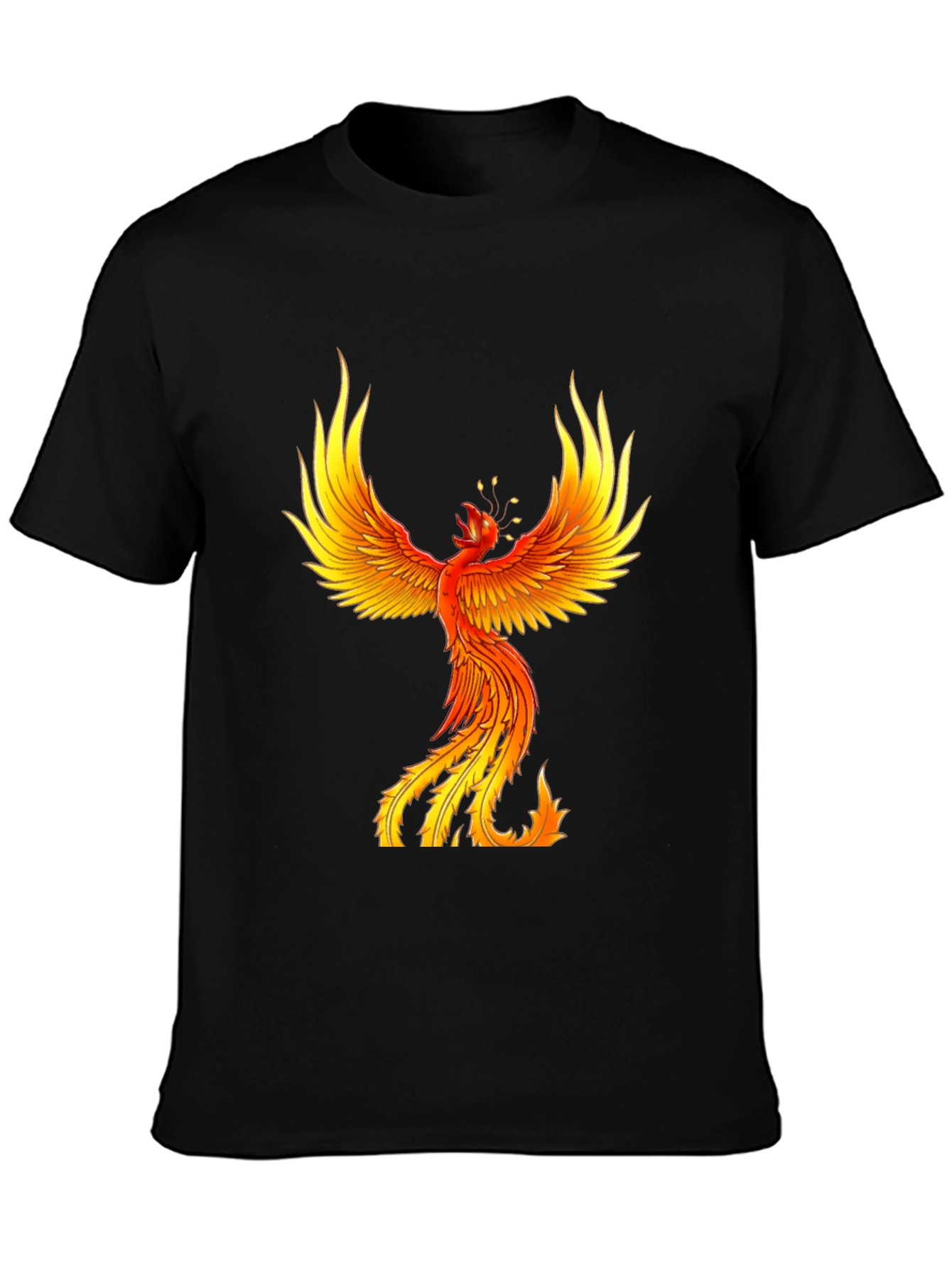 Fiery Phoenix Graphic Tee - Bold Black