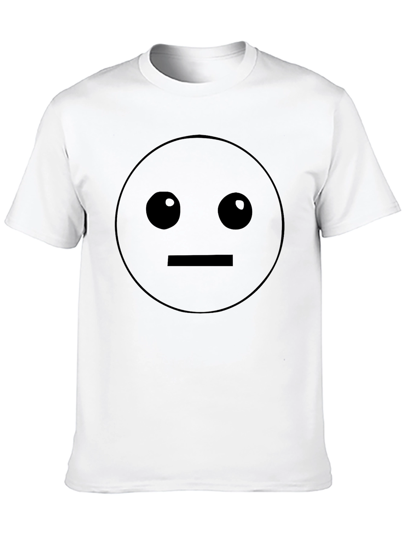 Neutral Emoji Graphic T-Shirt - Black Crew Neck