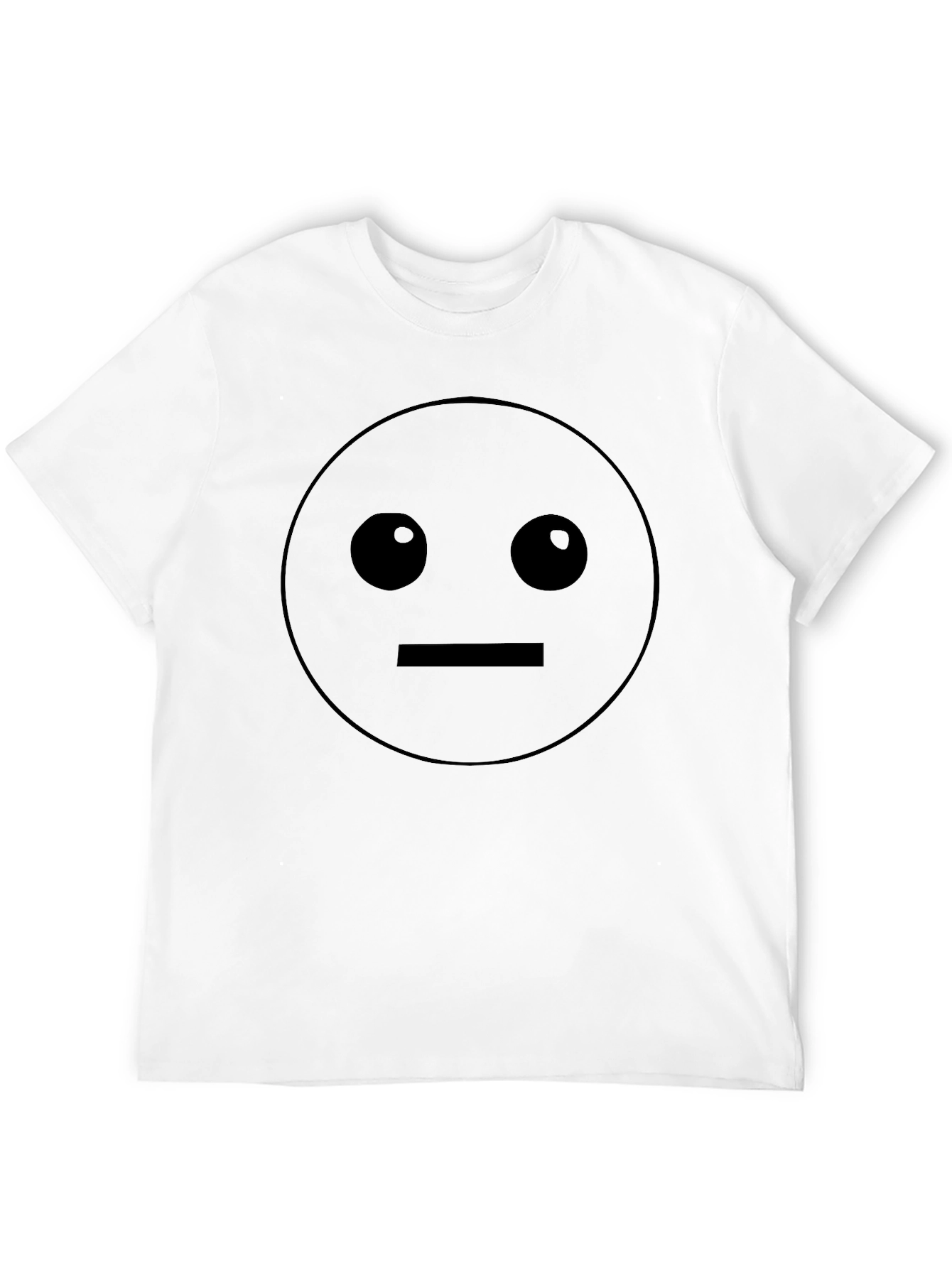 Neutral Emoji Graphic T-Shirt - Black Crew Neck