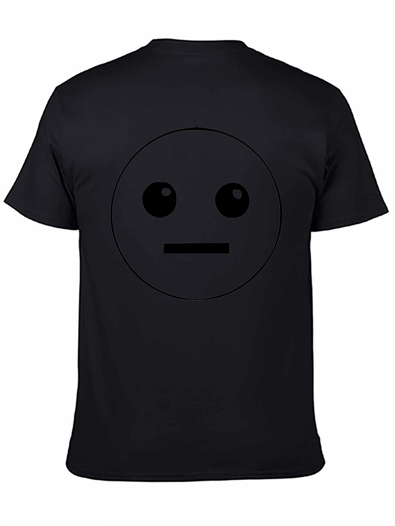 Neutral Emoji Graphic T-Shirt - Black Crew Neck