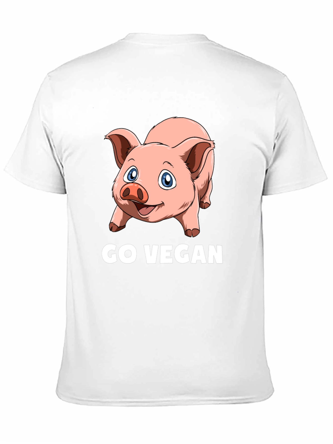 Go Vegan Pig Graphic T-Shirt