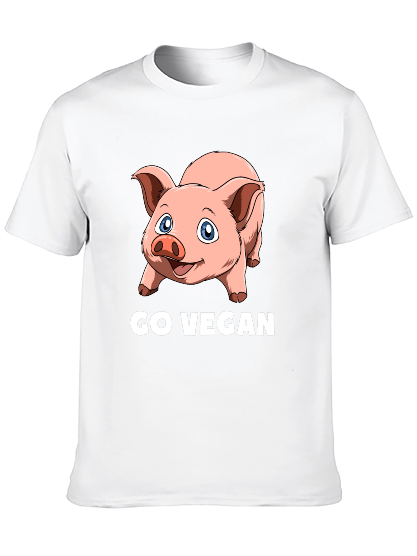 Go Vegan Pig Graphic T-Shirt