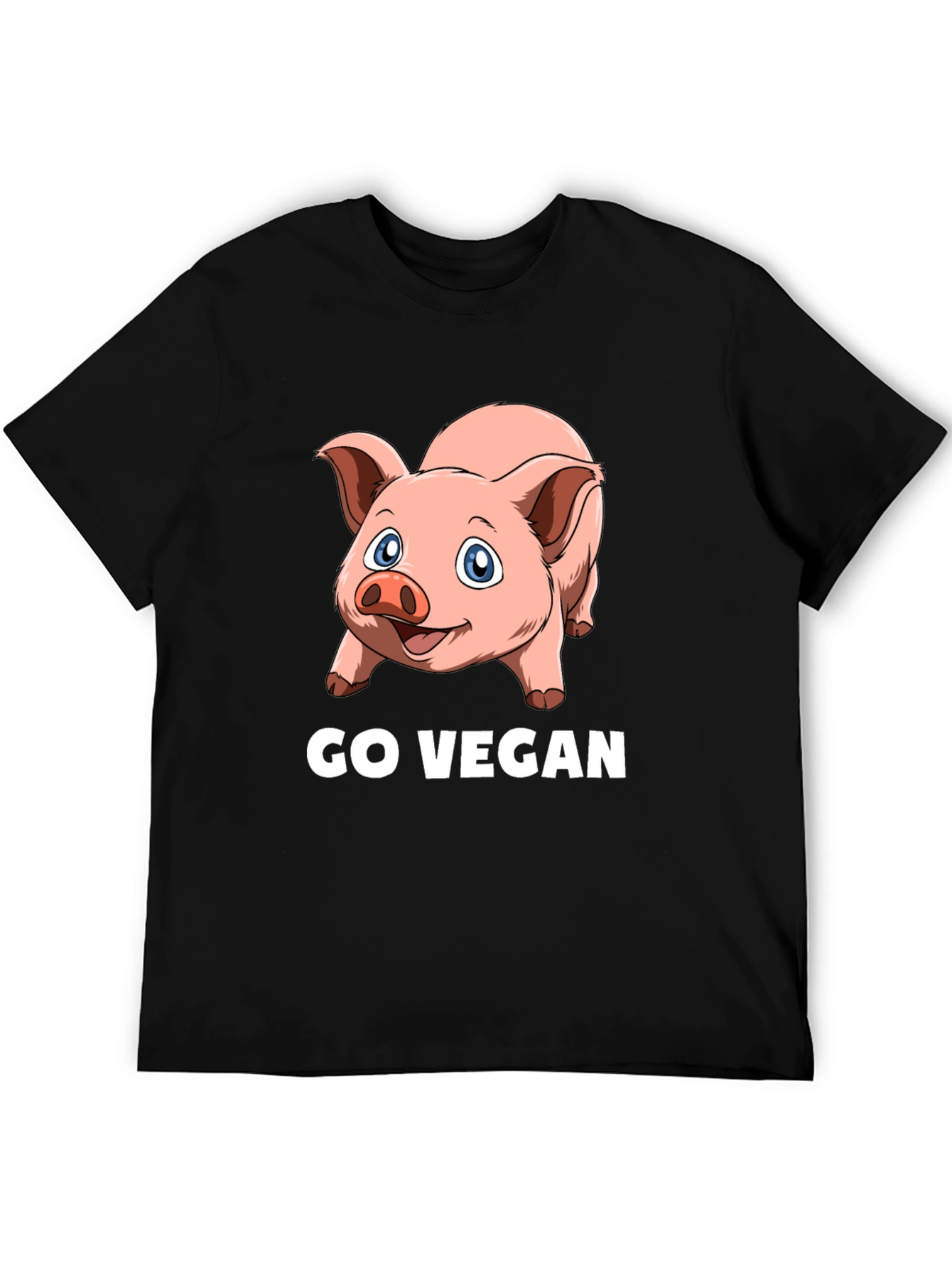 Go Vegan Pig Graphic T-Shirt