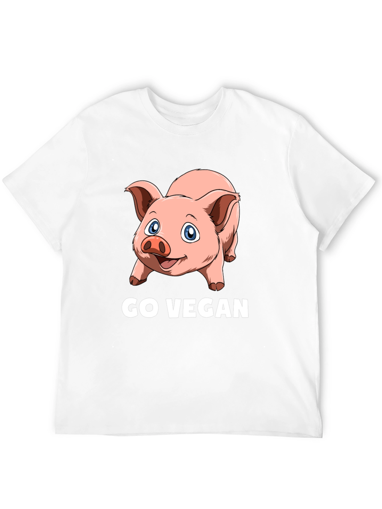 Go Vegan Pig Graphic T-Shirt