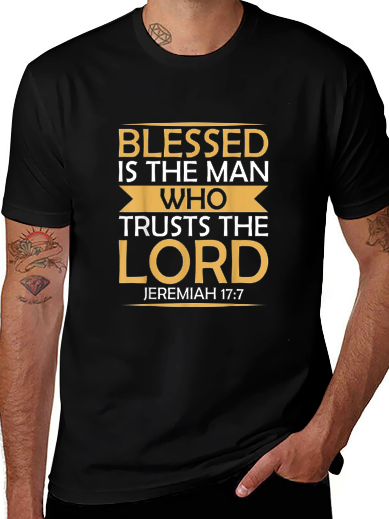 Blessed Man T-Shirt Jeremiah 17:7 Christian