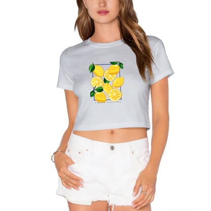 Juicy Sicily Lemon Fruit Graphic Cropped T?Shirt