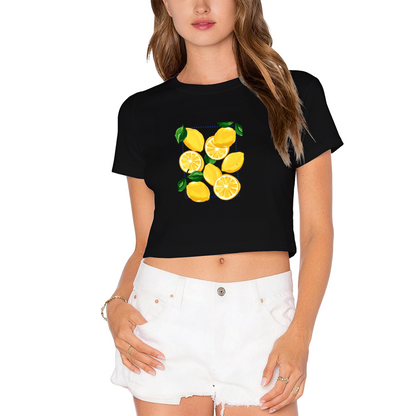 Juicy Sicily Lemon Fruit Graphic Cropped T?Shirt