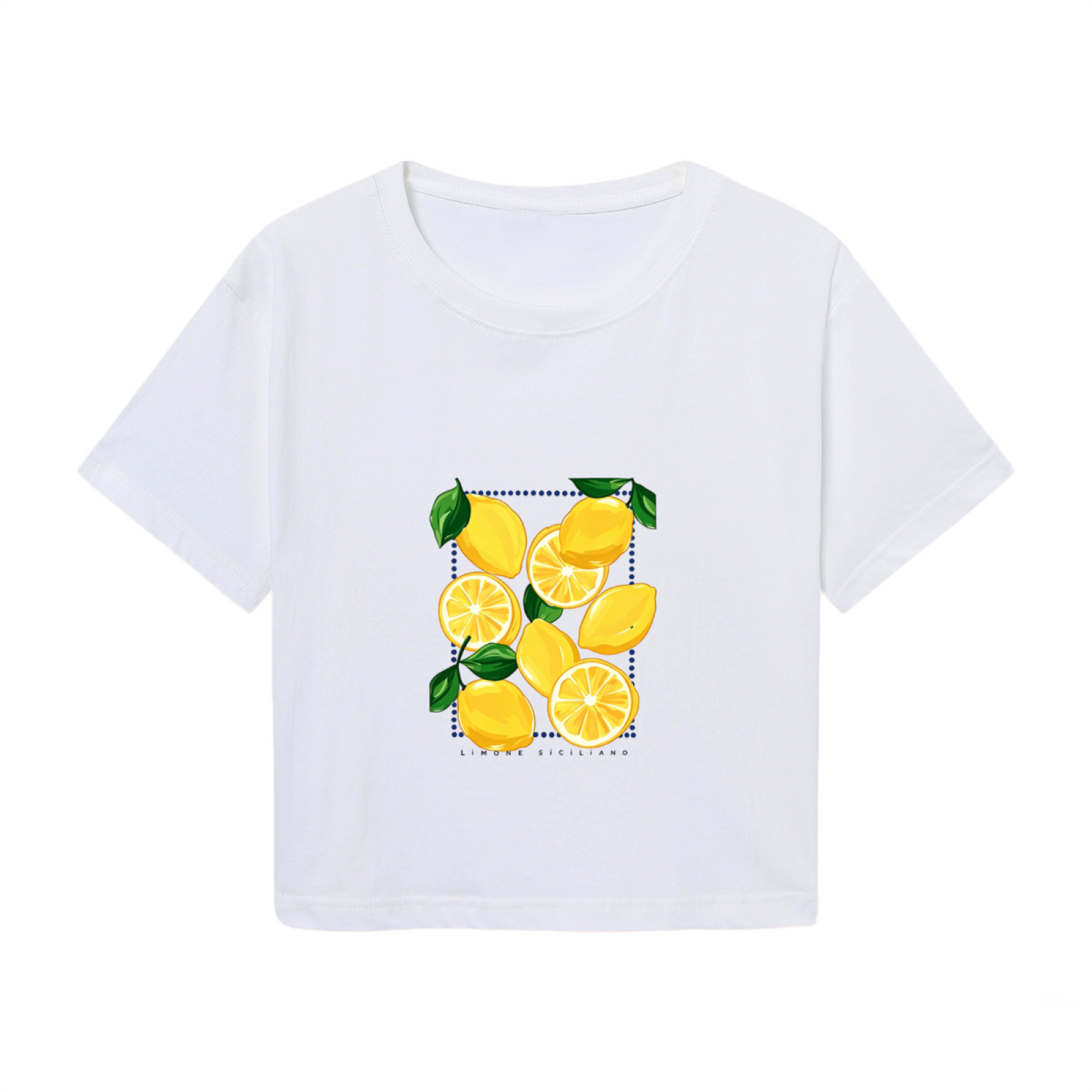 Juicy Sicily Lemon Fruit Graphic Cropped T?Shirt