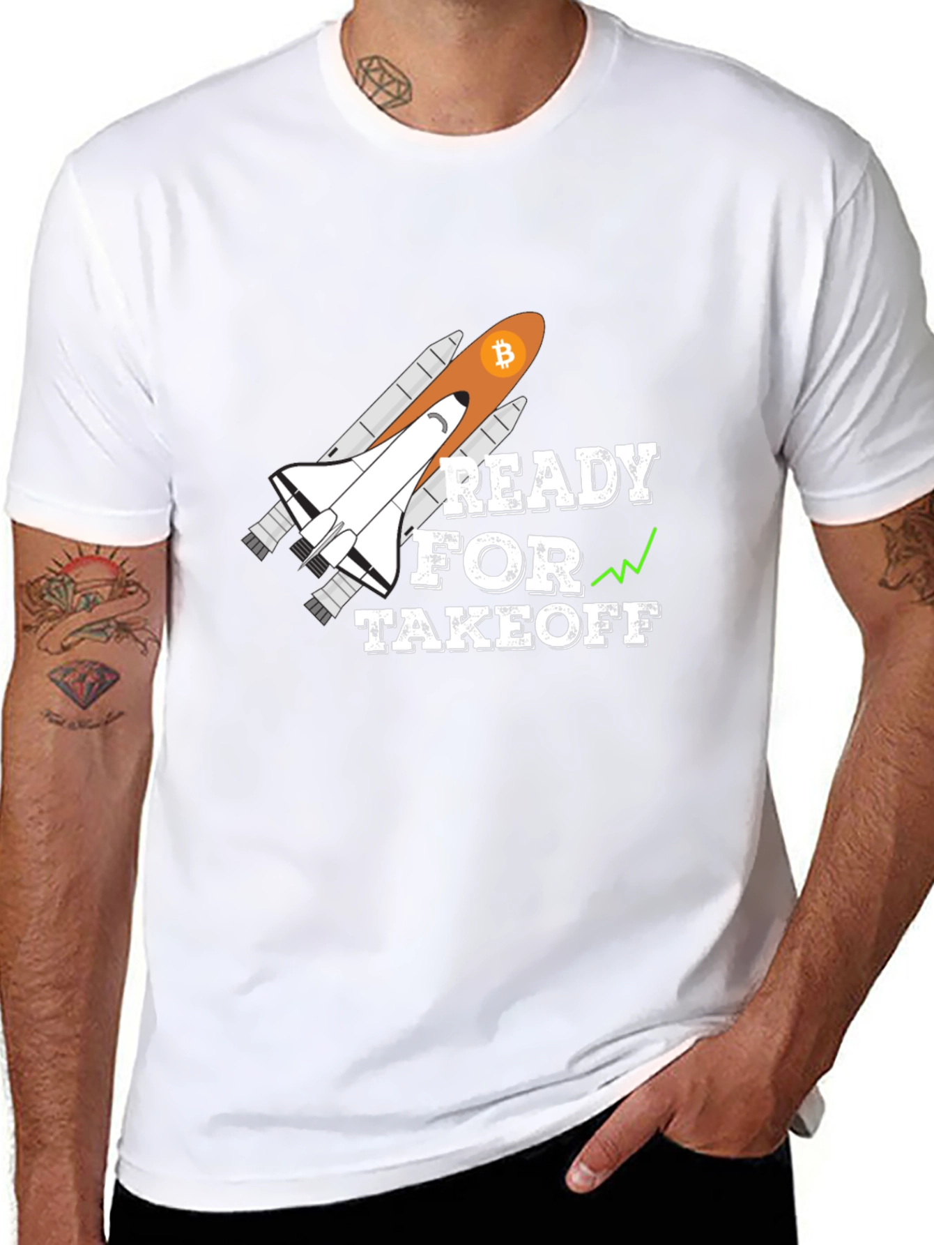 Bitcoin Rocket Takeoff T-Shirt - Crypto Moon!