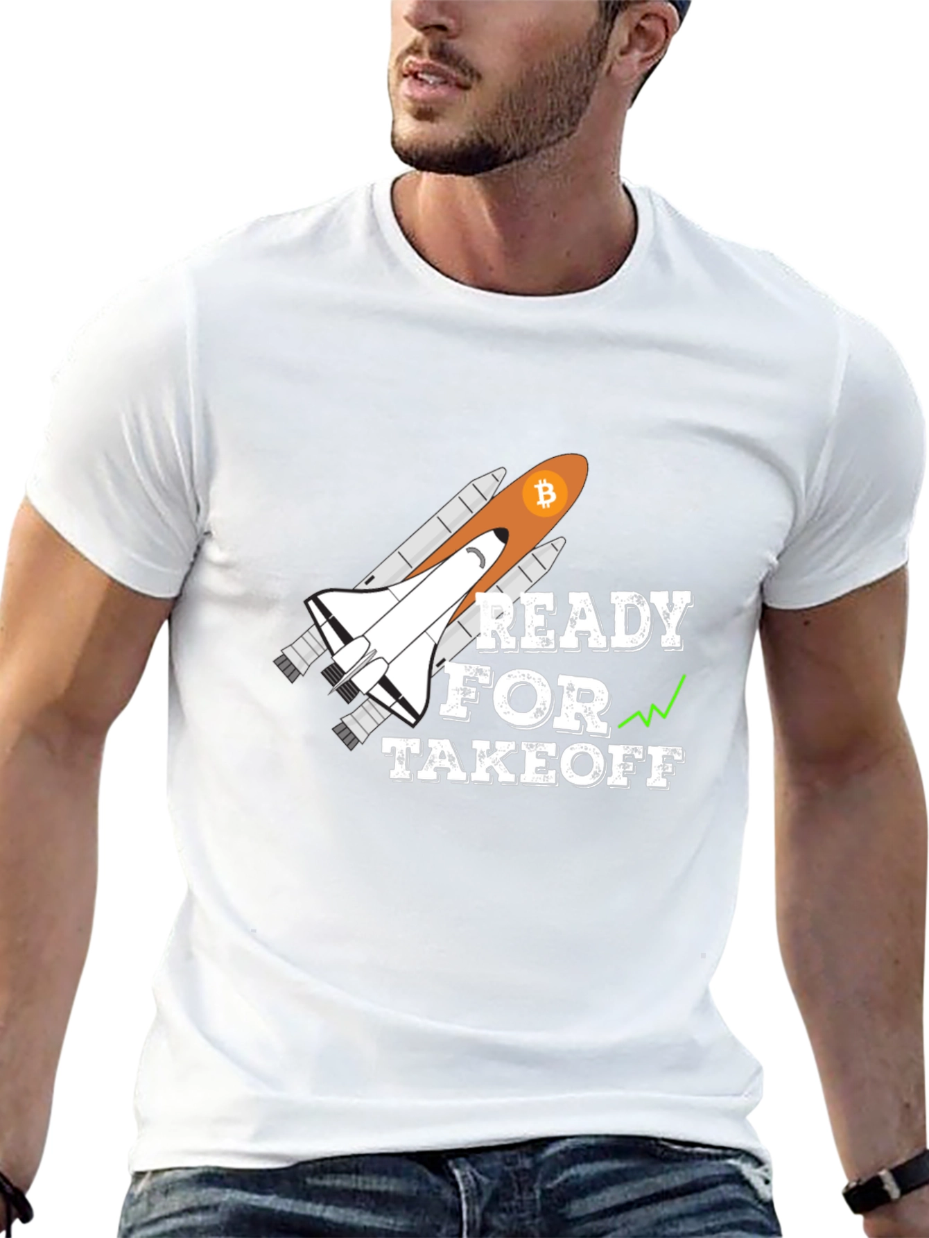 Bitcoin Rocket Takeoff T-Shirt - Crypto Moon!