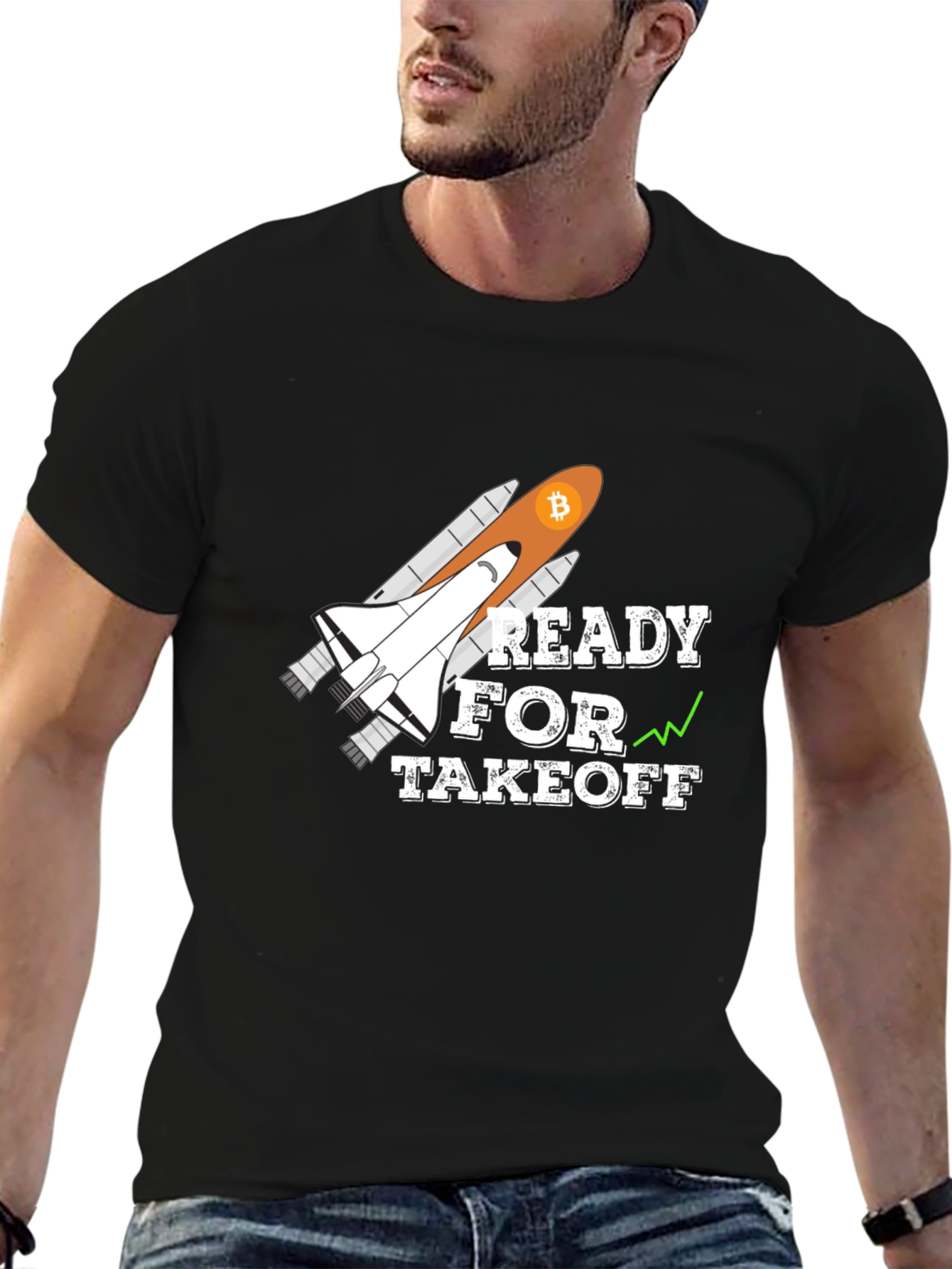 Bitcoin Rocket Takeoff T-Shirt - Crypto Moon!