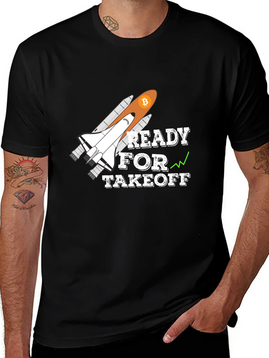 Bitcoin Rocket Takeoff T-Shirt - Crypto Moon!