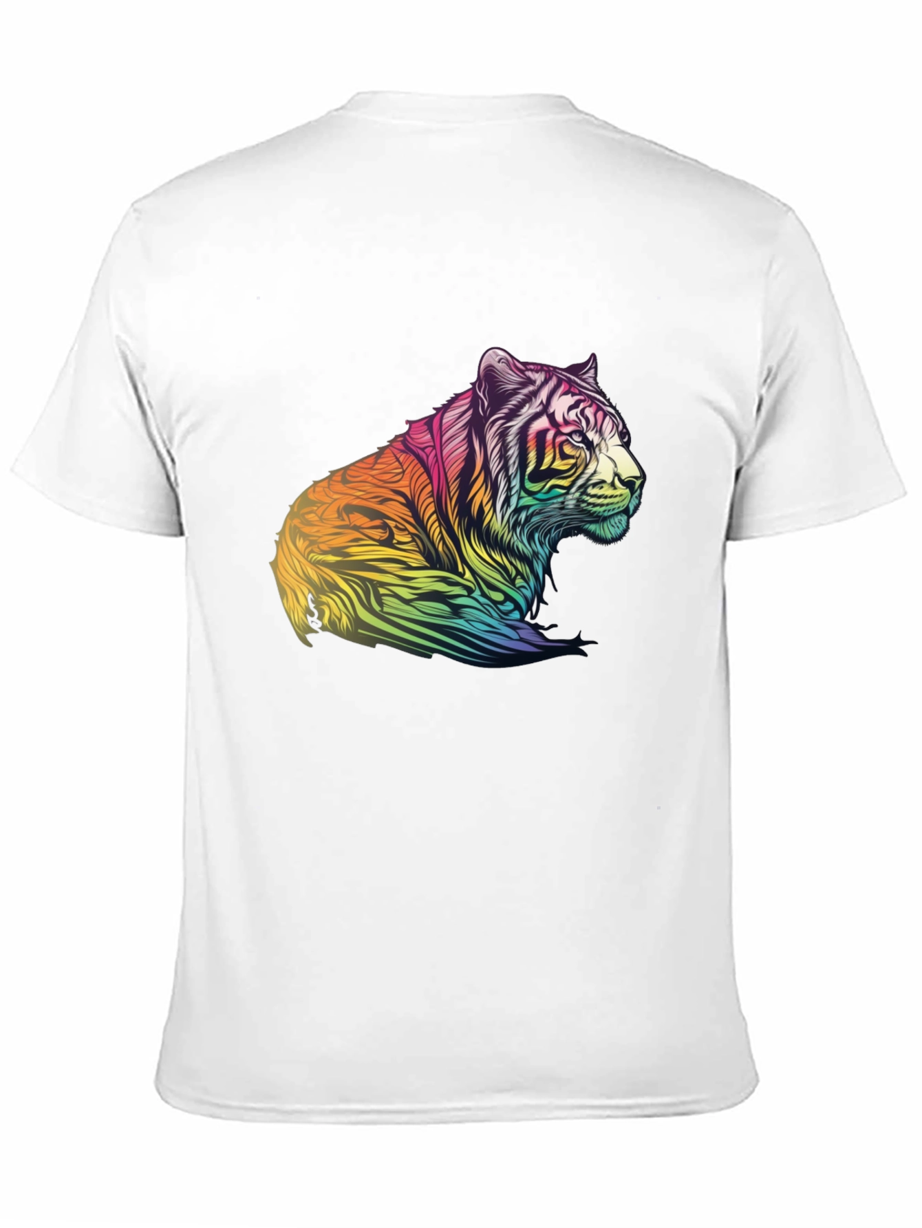 Rainbow Tiger Graphic Tee - Mens Black T-Shirt