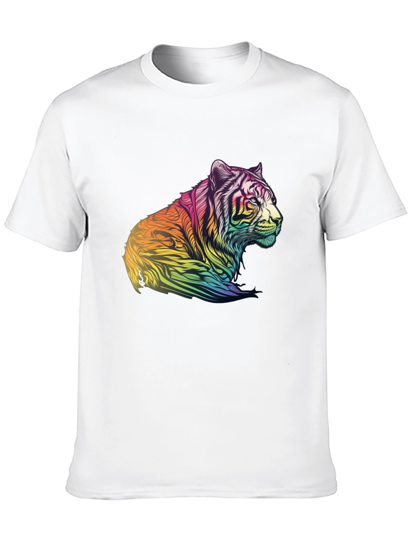 Rainbow Tiger Graphic Tee - Mens Black T-Shirt