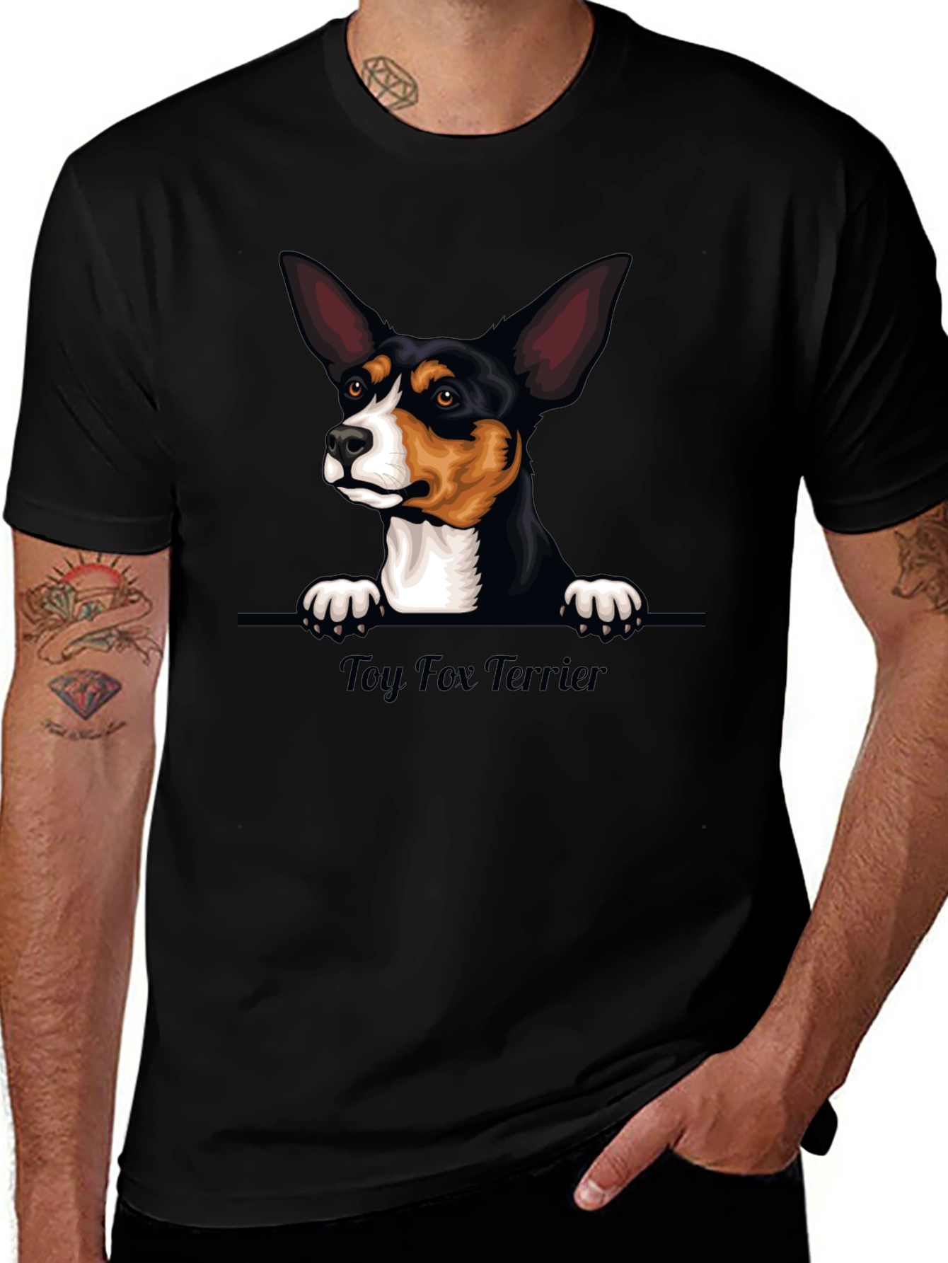 Toy Fox Terrier Graphic Tee - Unisex Black T-Shirt