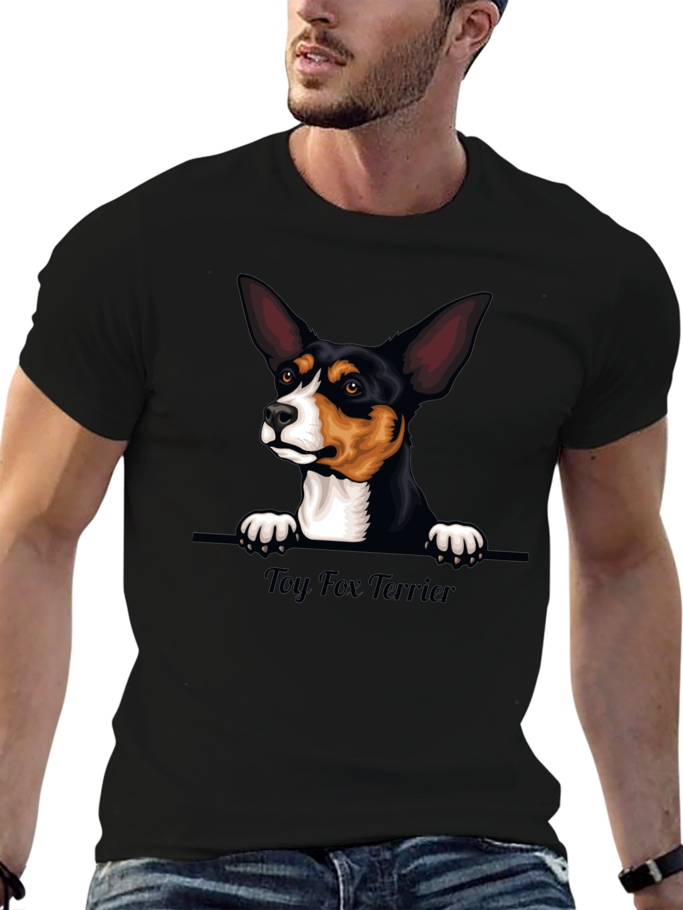 Toy Fox Terrier Graphic Tee - Unisex Black T-Shirt