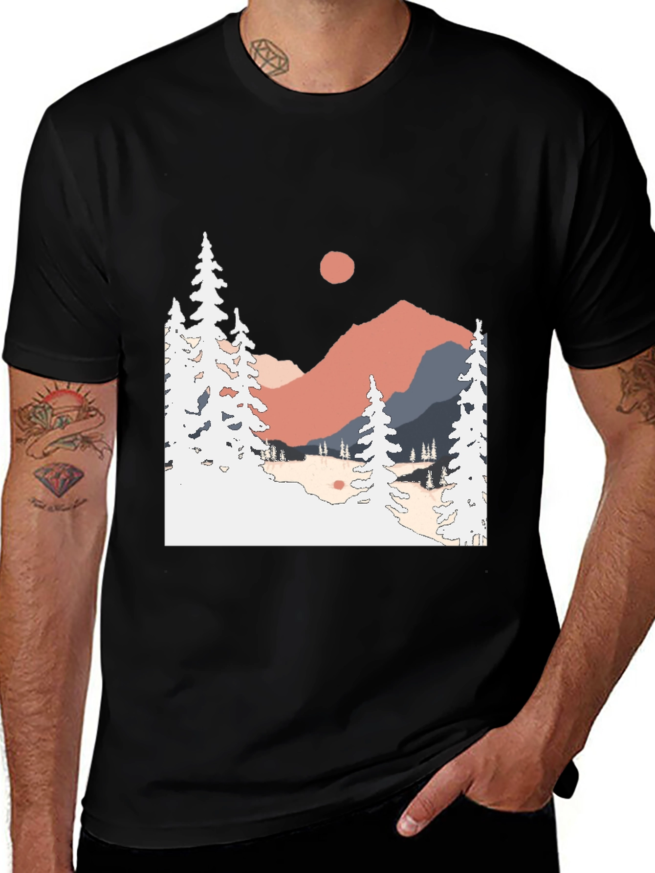 Mountain Scene Graphic Tee - Nature Lover Apparel