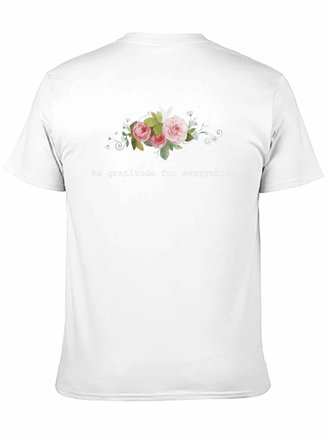 Gratitude Floral Graphic Tee - Unisex Black T-Shirt