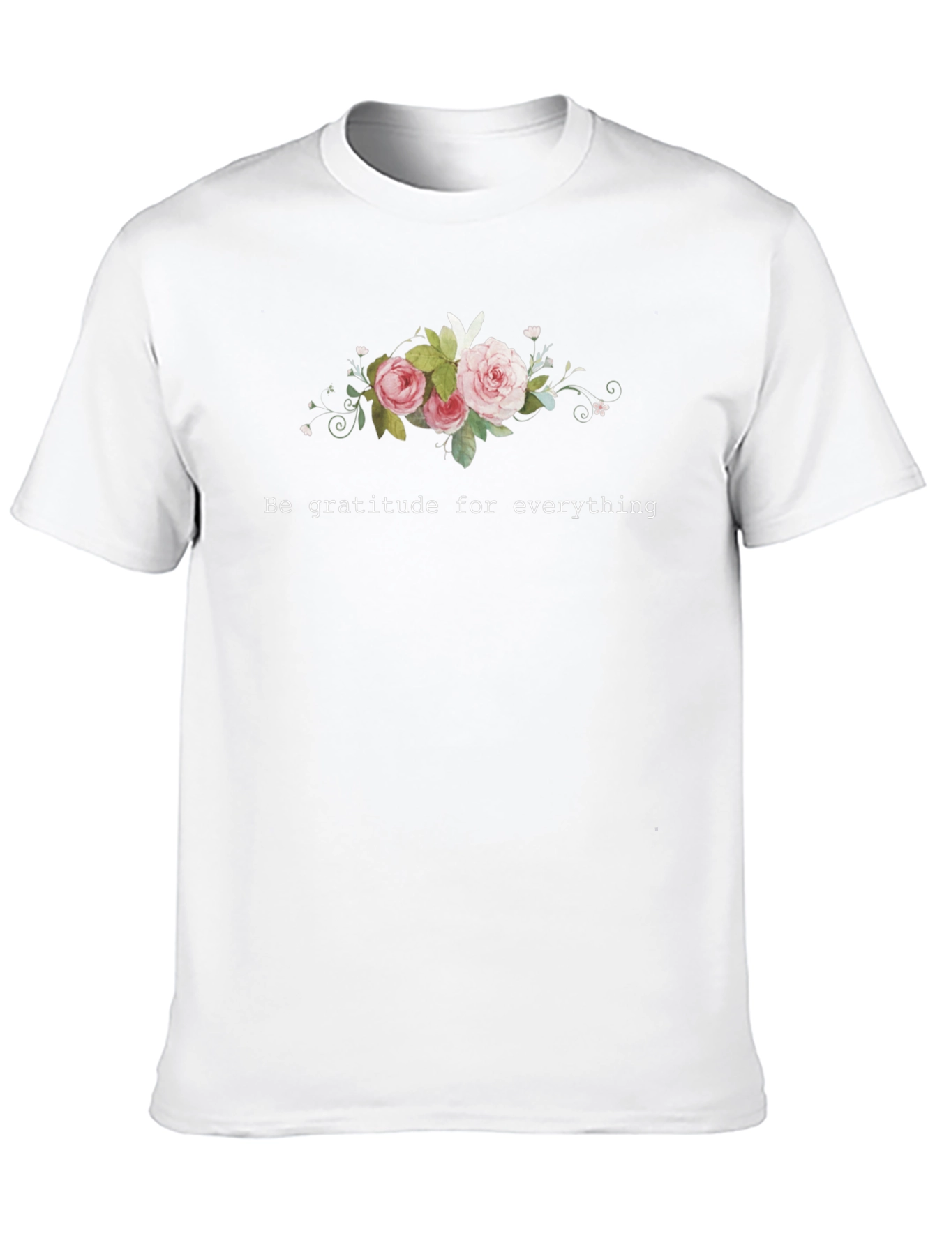 Gratitude Floral Graphic Tee - Unisex Black T-Shirt