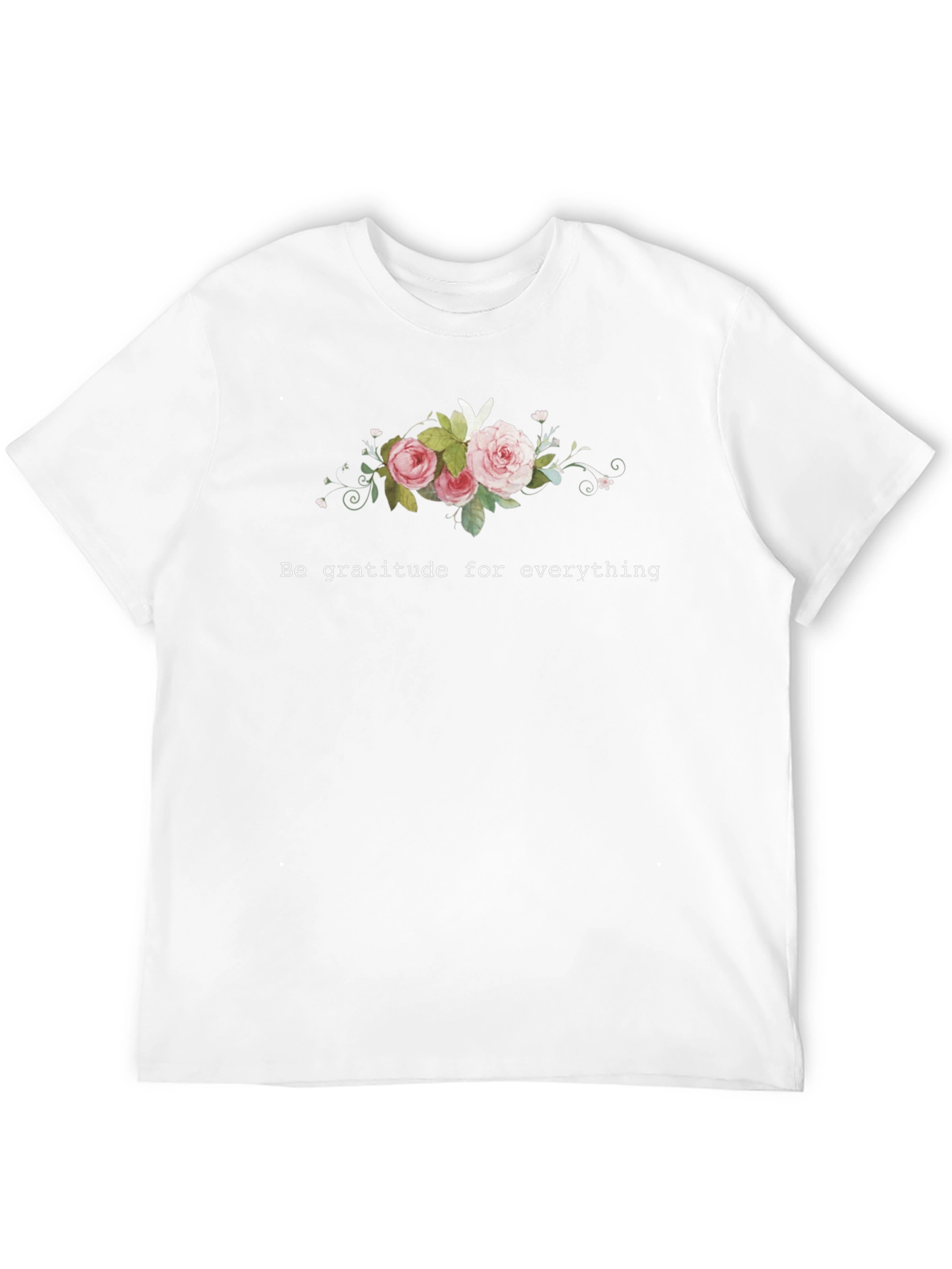 Gratitude Floral Graphic Tee - Unisex Black T-Shirt