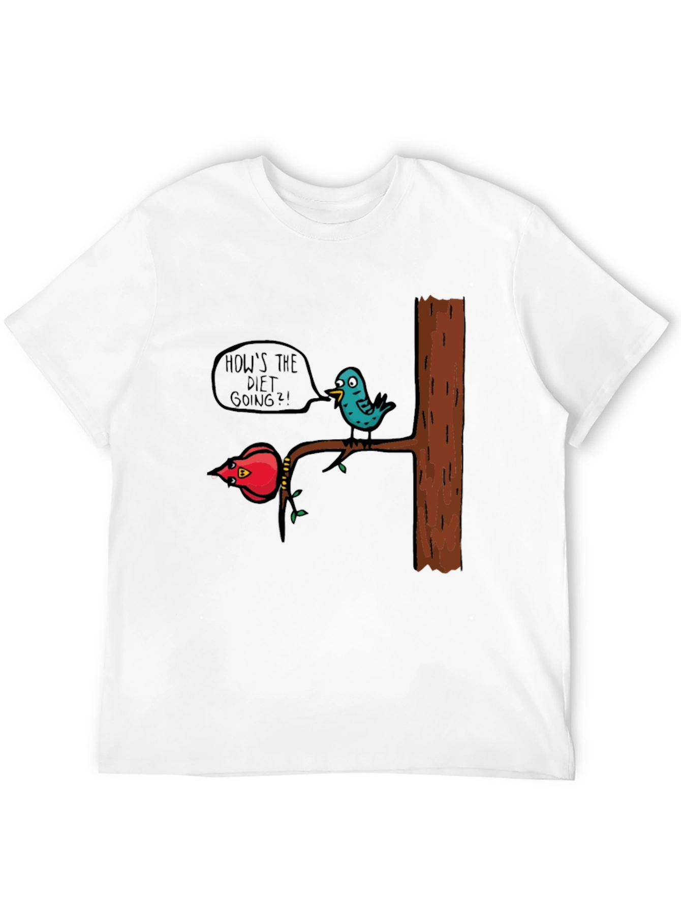 Funny Diet Bird Graphic T-Shirt - Black