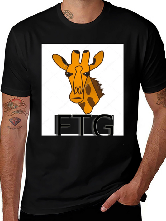Giraffe Print Black T-Shirt