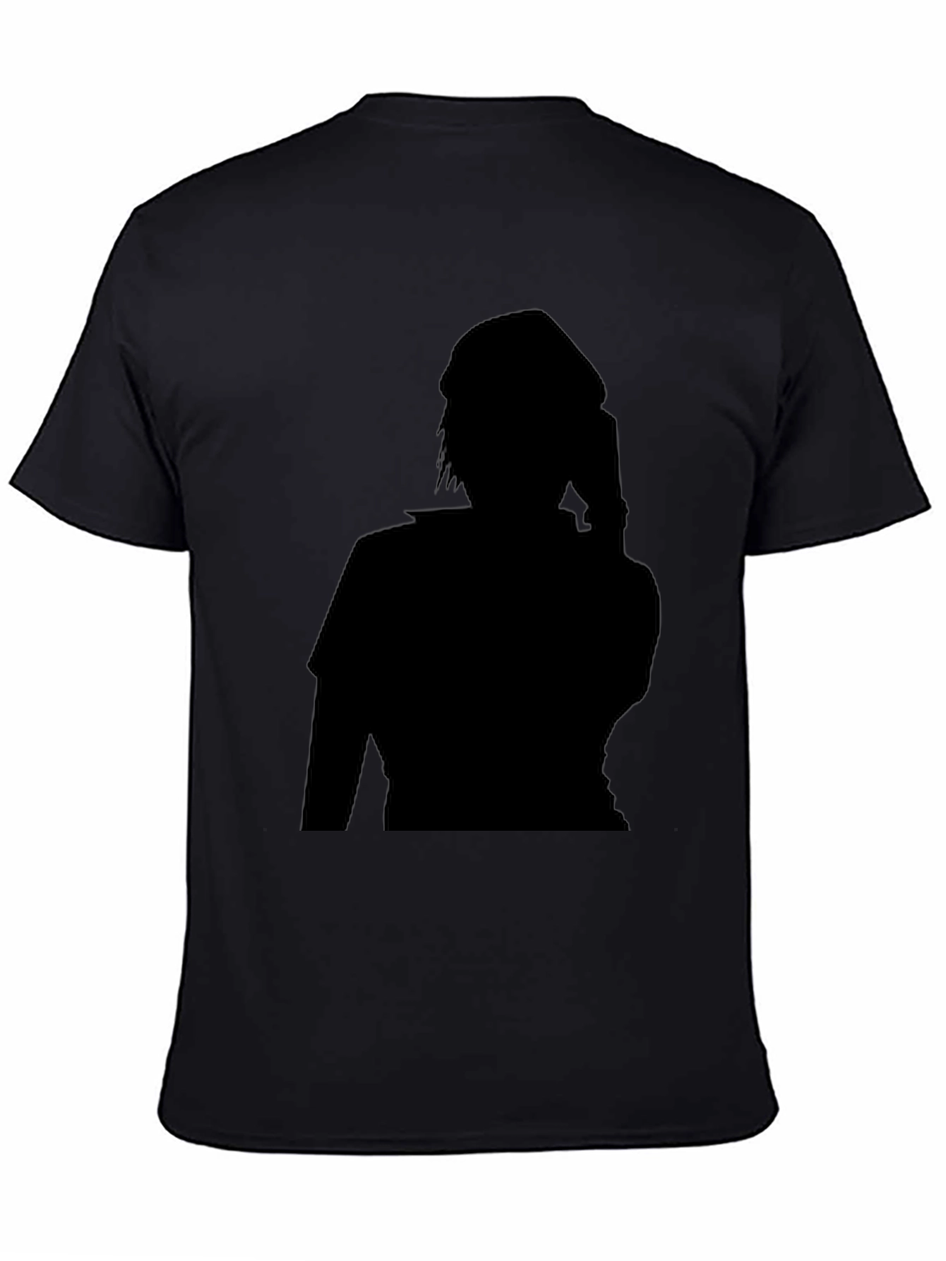 Black Graphic Tee - Shadow Figure Design