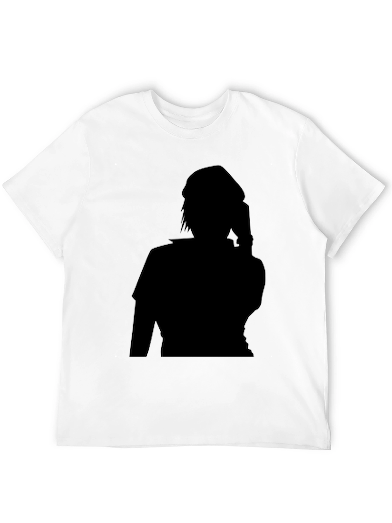 Black Graphic Tee - Shadow Figure Design