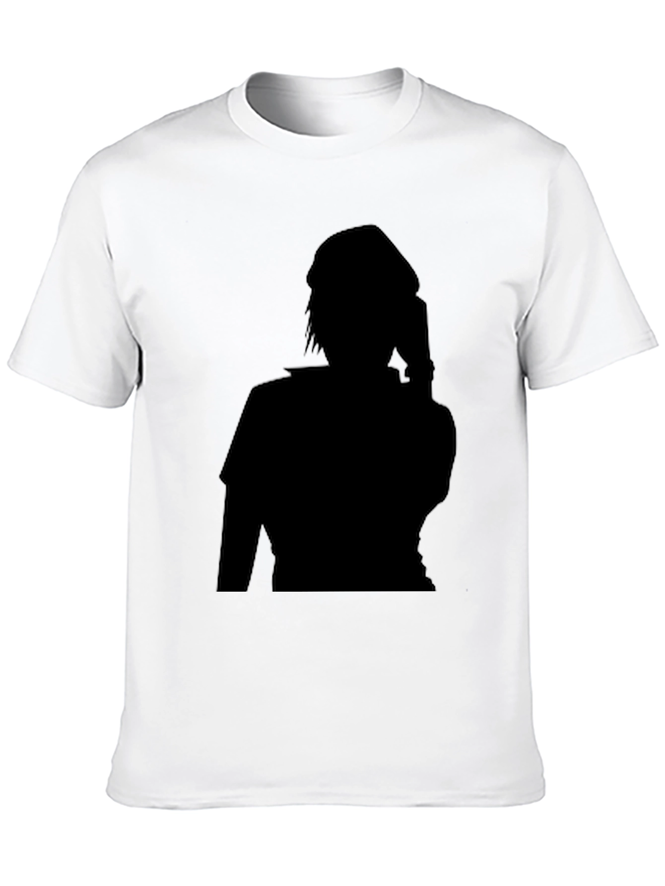 Black Graphic Tee - Shadow Figure Design