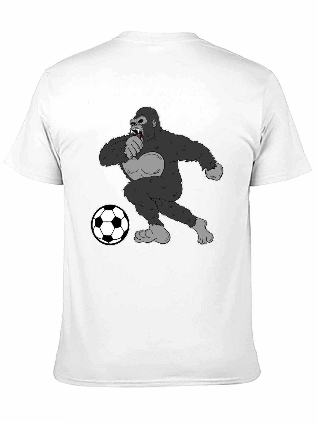 Gorilla Soccer Fan T-Shirt - Black Graphic Tee