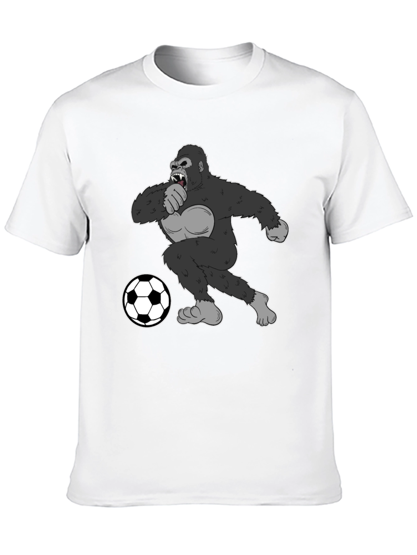 Gorilla Soccer Fan T-Shirt - Black Graphic Tee