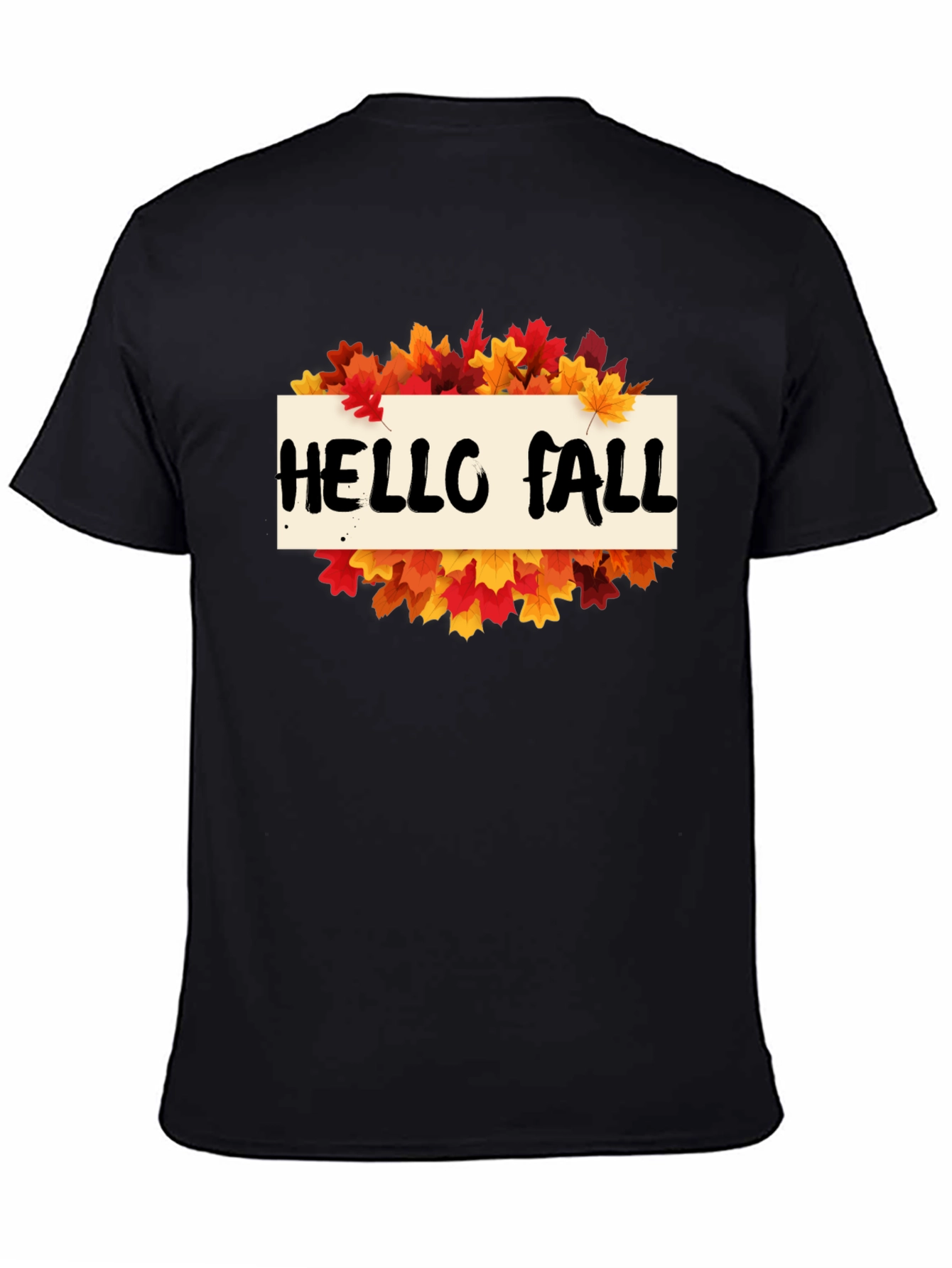 Hello Fall Leaves Graphic Tee - Autumn T-Shirt