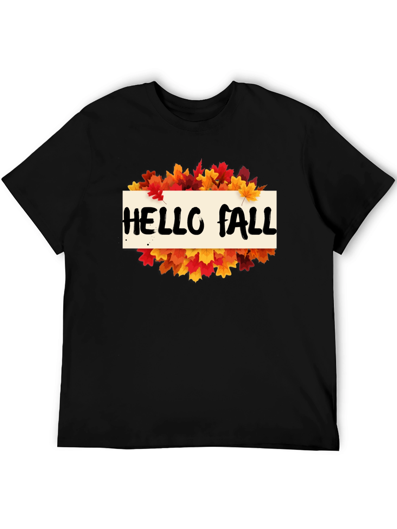 Hello Fall Leaves Graphic Tee - Autumn T-Shirt