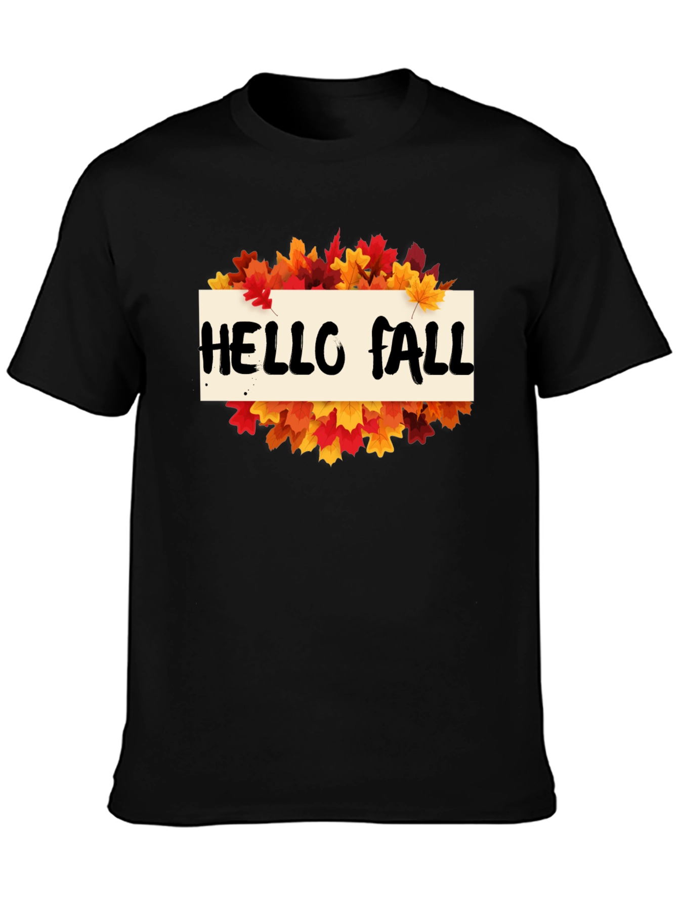 Hello Fall Leaves Graphic Tee - Autumn T-Shirt