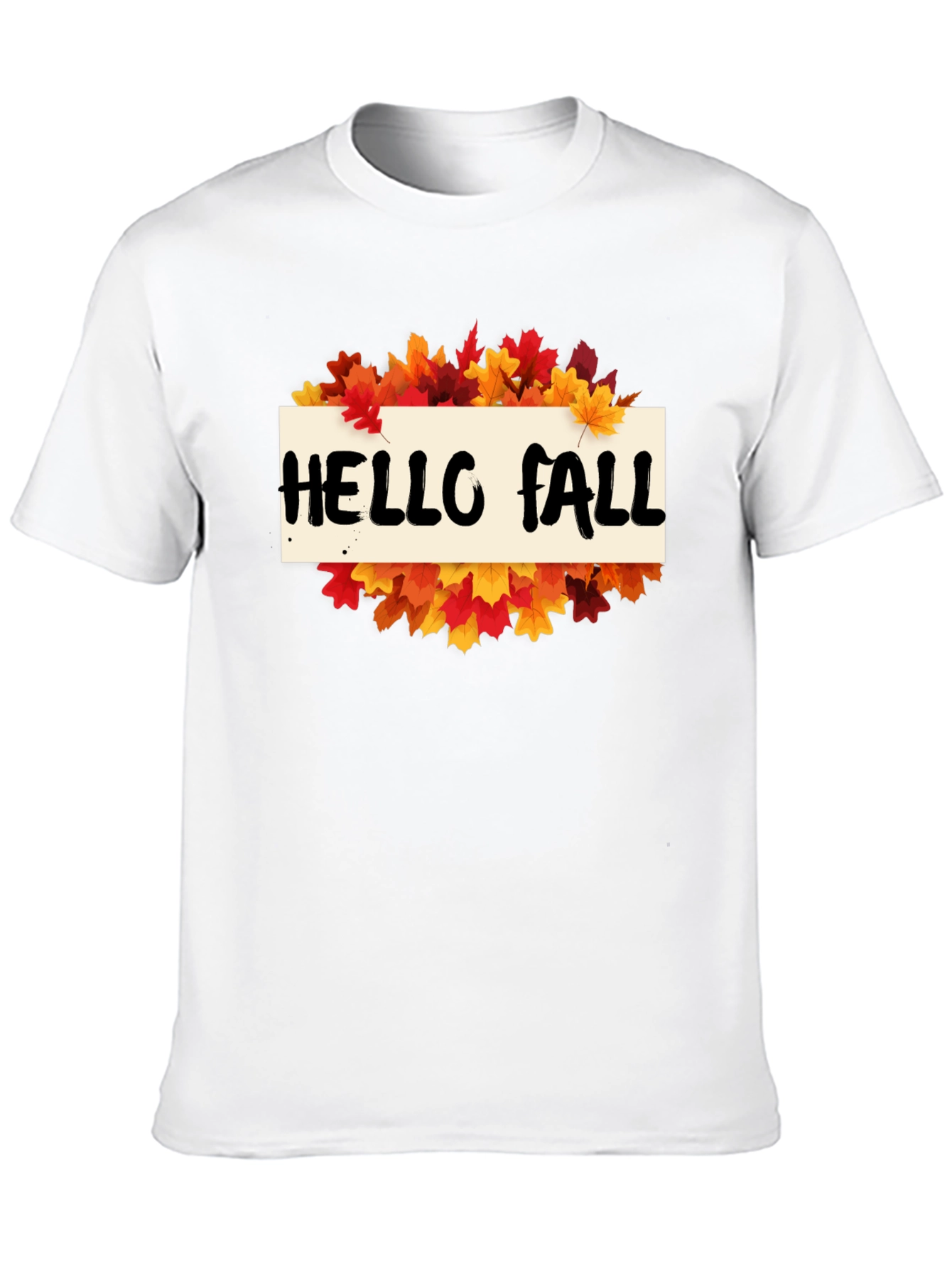 Hello Fall Leaves Graphic Tee - Autumn T-Shirt