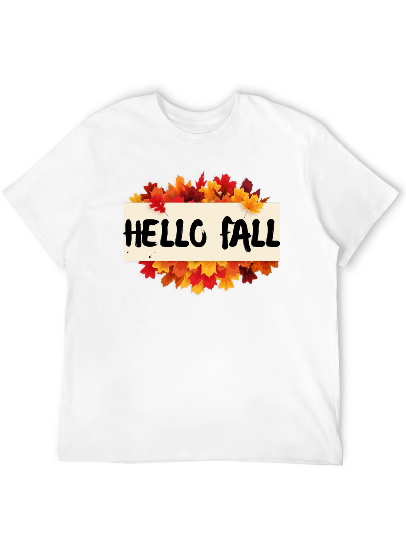 Hello Fall Leaves Graphic Tee - Autumn T-Shirt