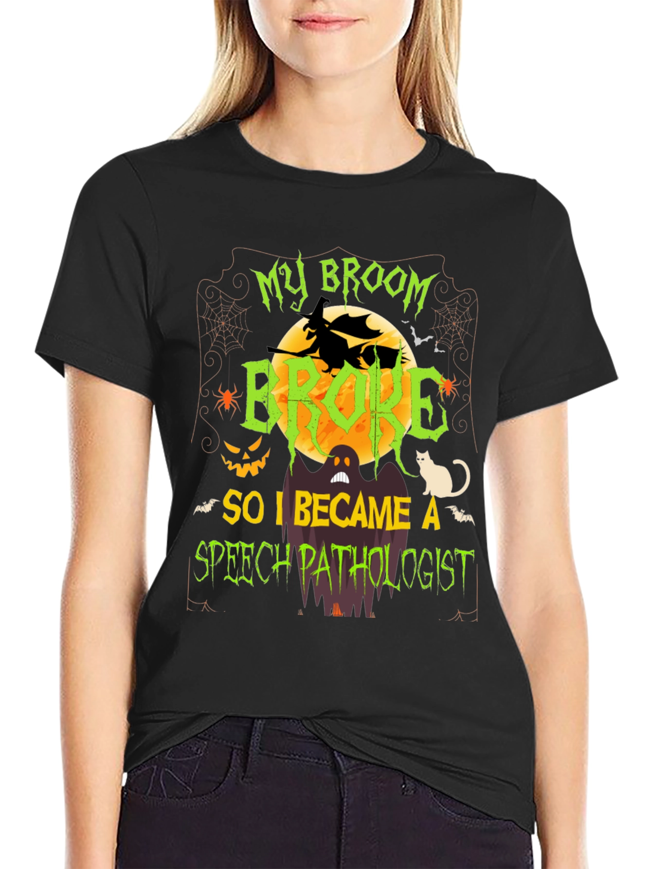 My Broom Broke Speech Pathologist Halloween T-Shirt