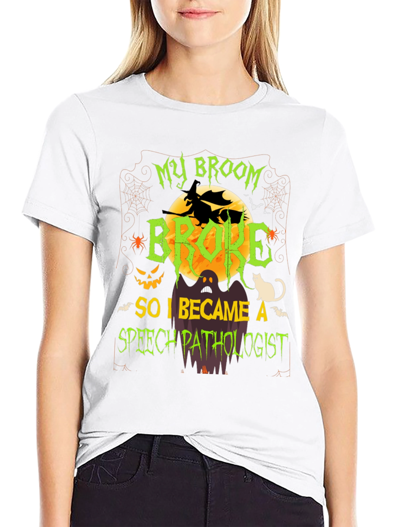 My Broom Broke Speech Pathologist Halloween T-Shirt