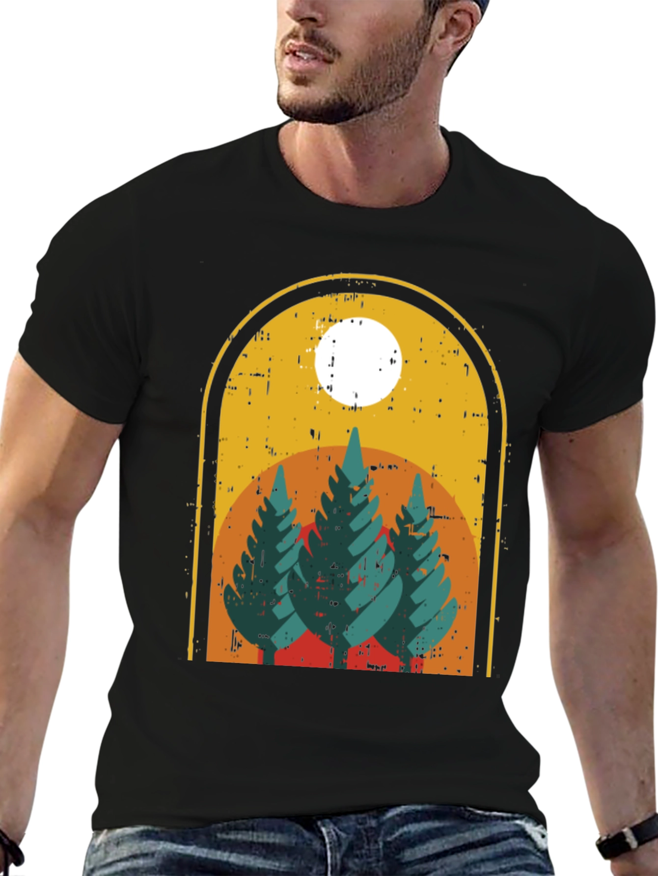 Retro Mountain Trees Graphic Tee