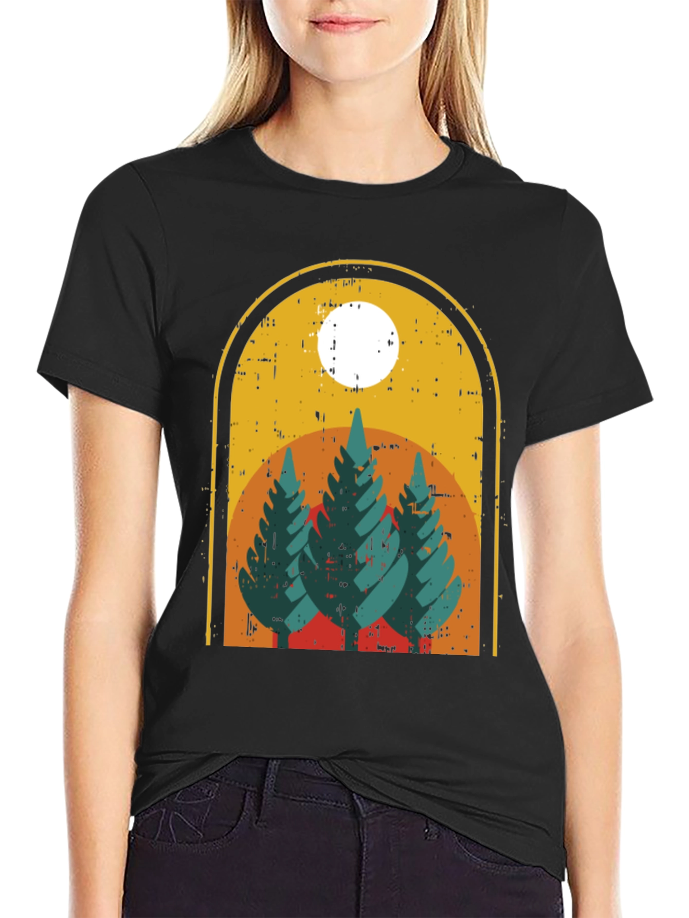 Retro Mountain Trees Graphic Tee