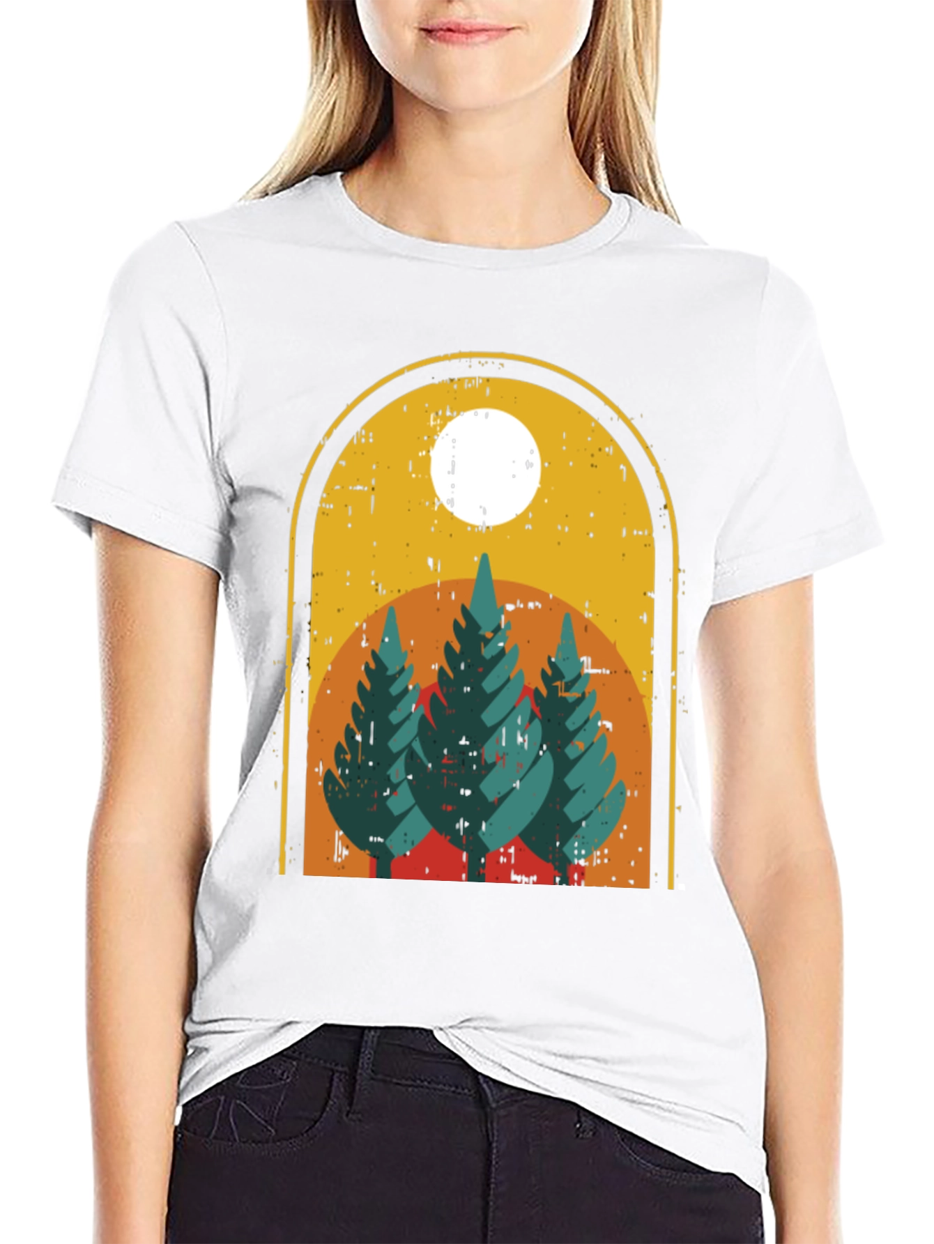 Retro Mountain Trees Graphic Tee