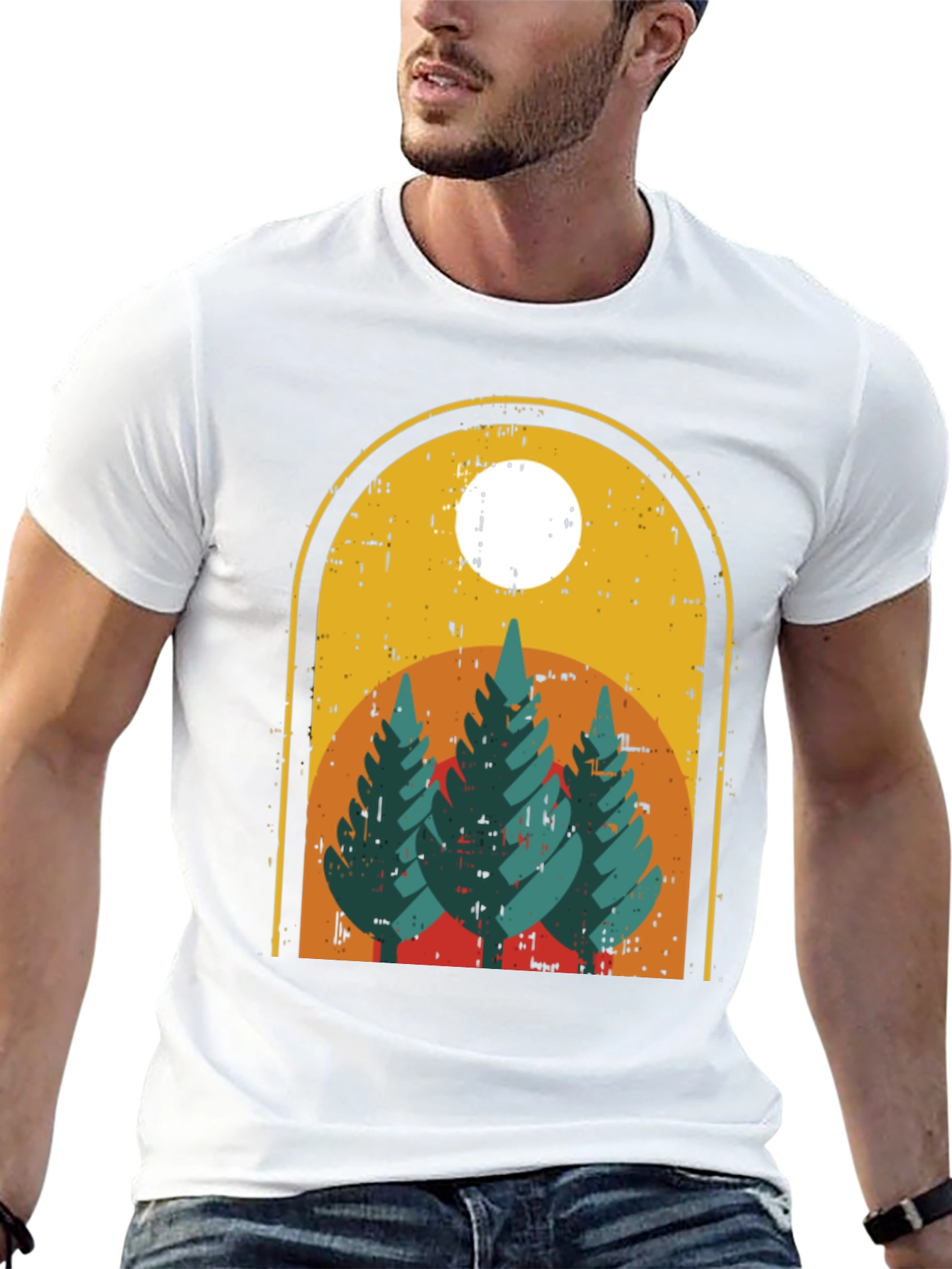Retro Mountain Trees Graphic Tee