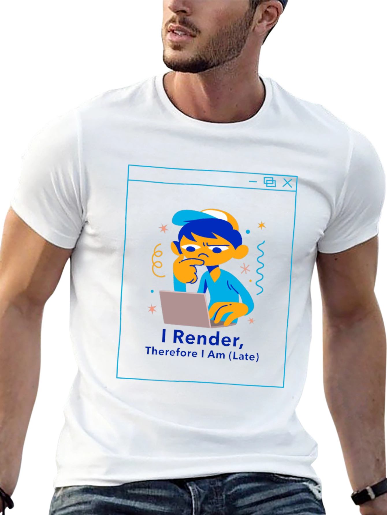 I Render Therefore I Am (Late) Black T-Shirt