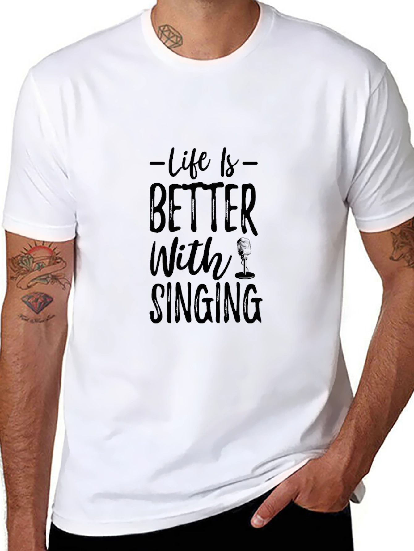 Life is Better With Singing Black Graphic Tee
