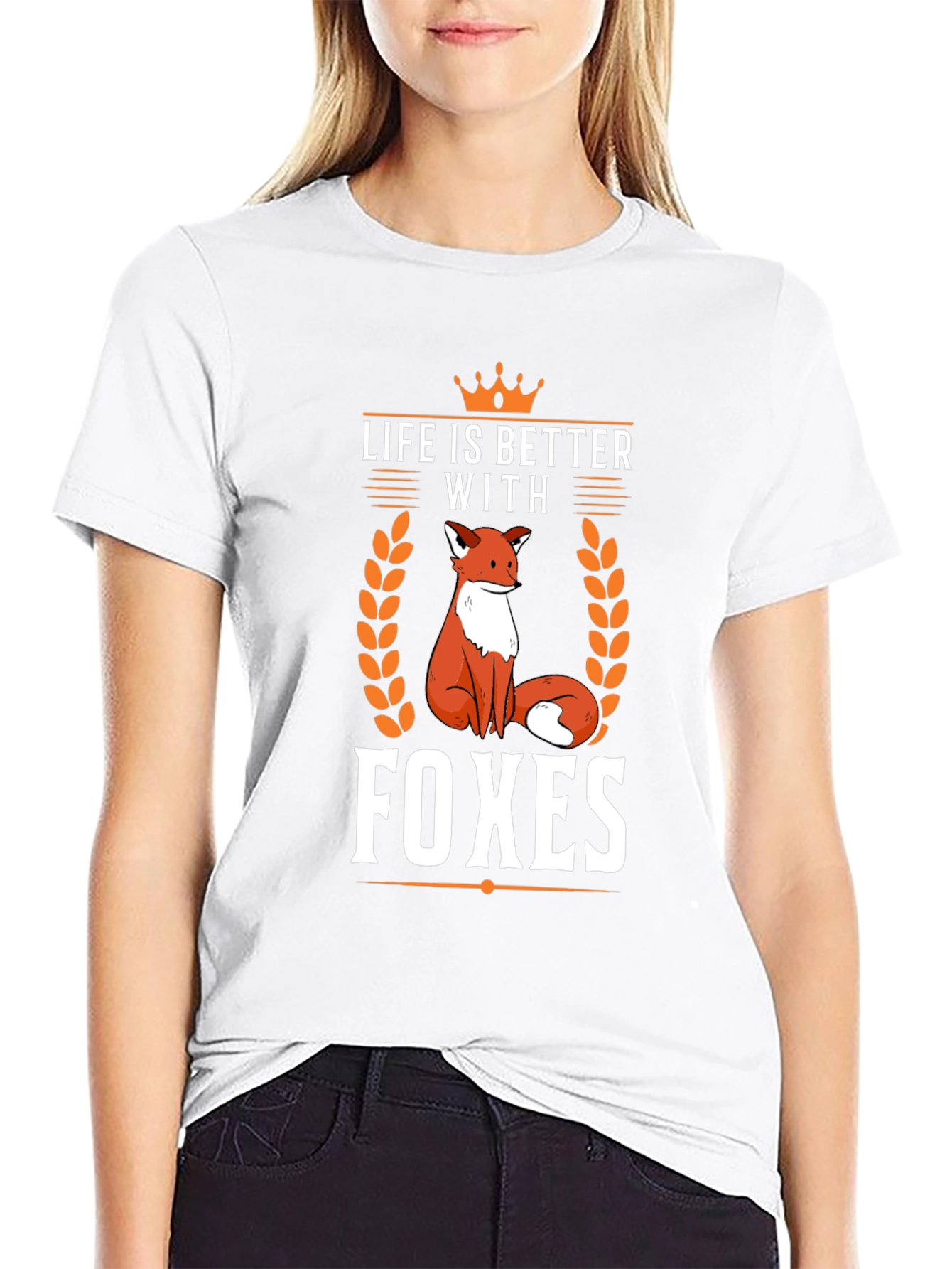 Life is Better with Foxes Black T-Shirt