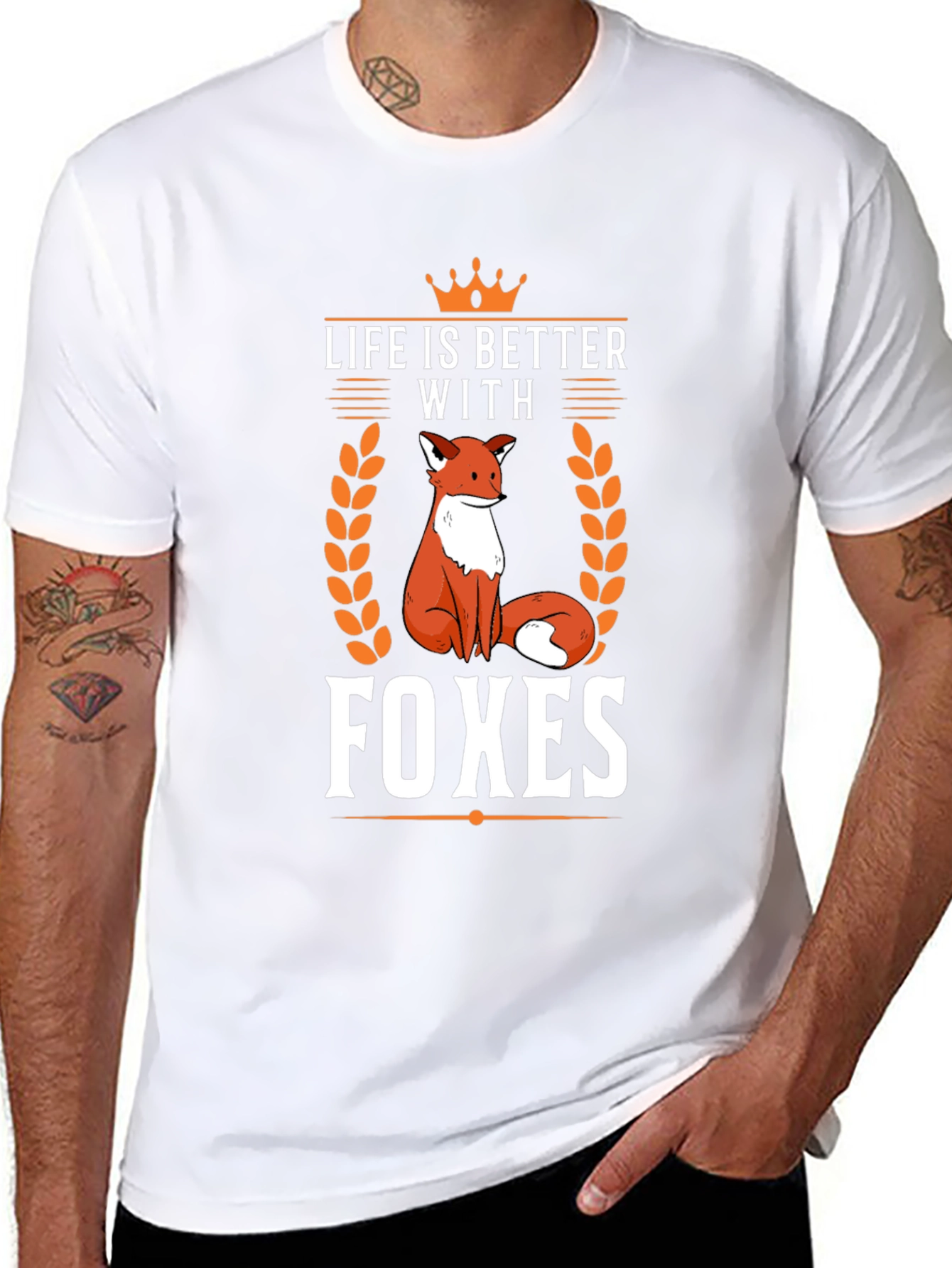 Life is Better with Foxes Black T-Shirt