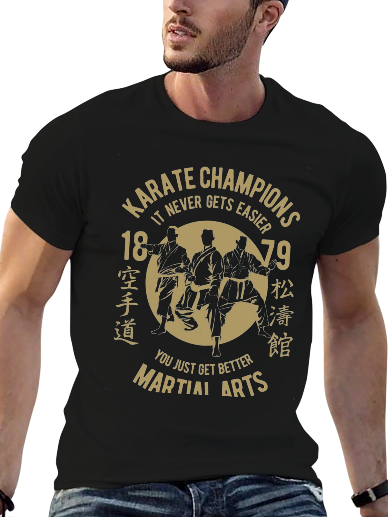 Karate Champions Martial Arts T-Shirt - Black Cotton Tee