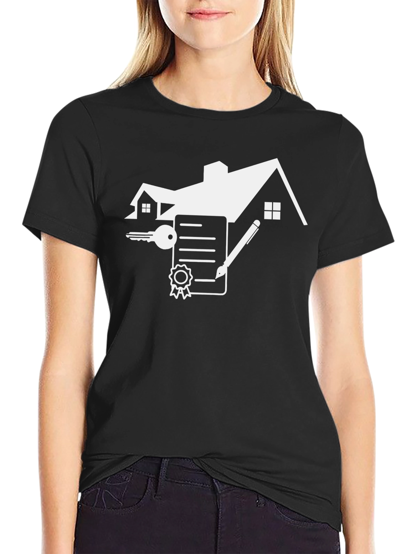 Realtor House Key Contract Black T-Shirt