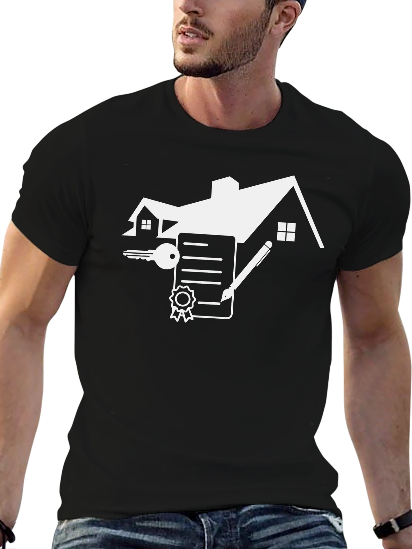Realtor House Key Contract Black T-Shirt