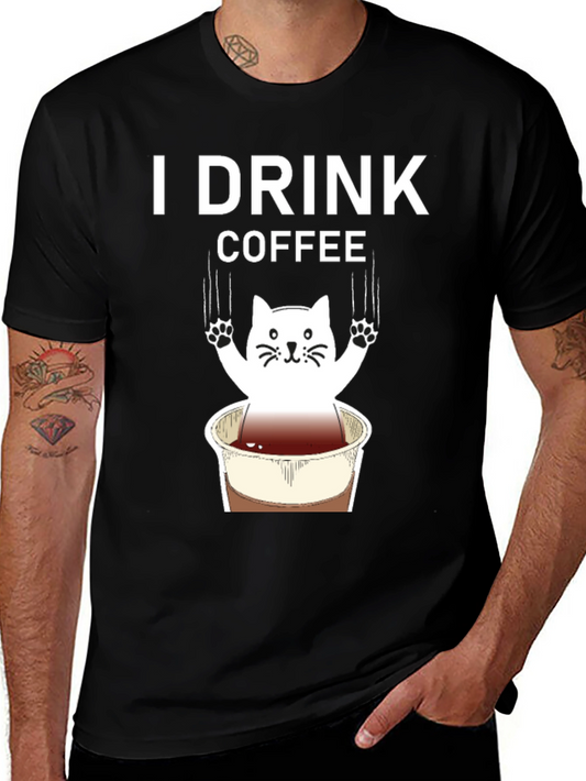 I Drink Coffee Cat Graphic Tee